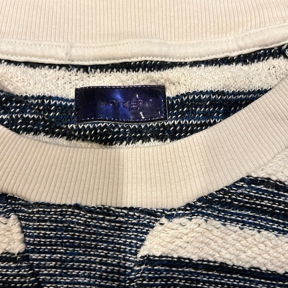 MOTHER blue and white striped long sleeve crew neck - Picture 5 of 10